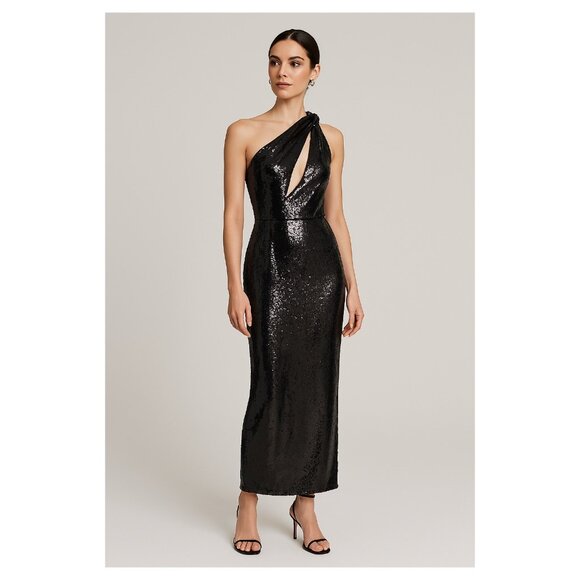 Saint Laurent sequin one side black gown size 42